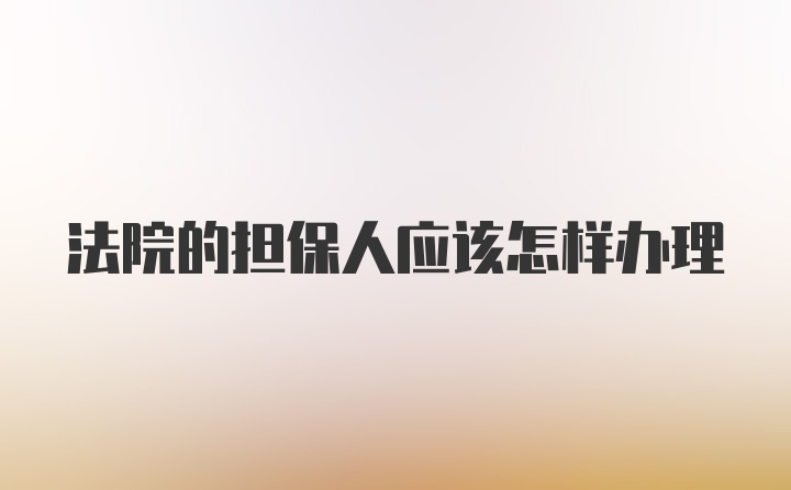 法院的担保人应该怎样办理