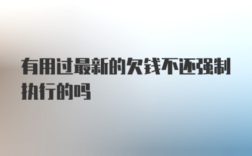 有用过最新的欠钱不还强制执行的吗