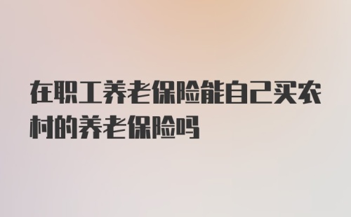 在职工养老保险能自己买农村的养老保险吗