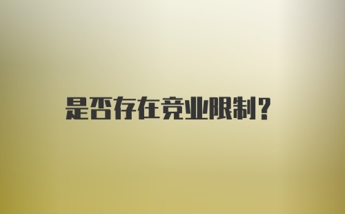 是否存在竞业限制？