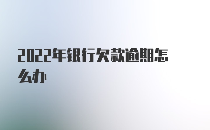 2022年银行欠款逾期怎么办