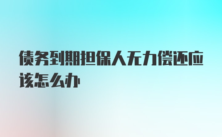 债务到期担保人无力偿还应该怎么办