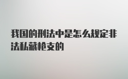 我国的刑法中是怎么规定非法私藏枪支的