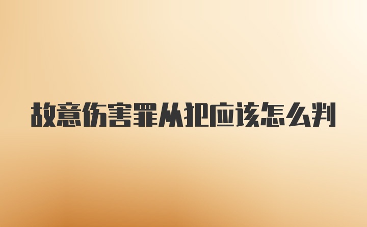 故意伤害罪从犯应该怎么判