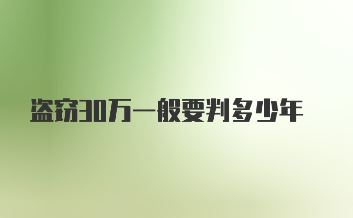 盗窃30万一般要判多少年