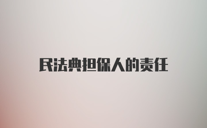 民法典担保人的责任