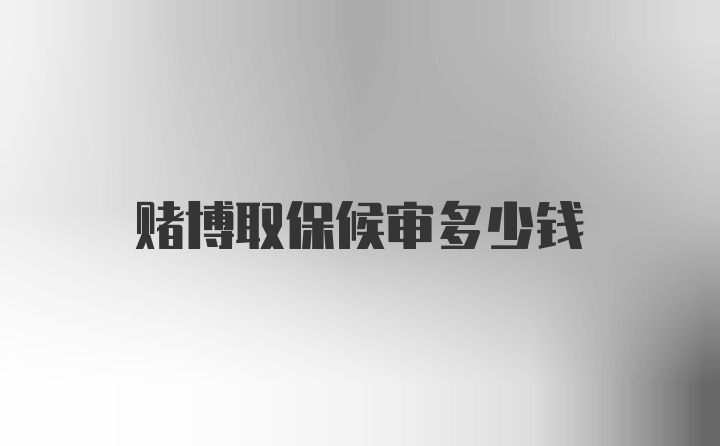 赌博取保候审多少钱