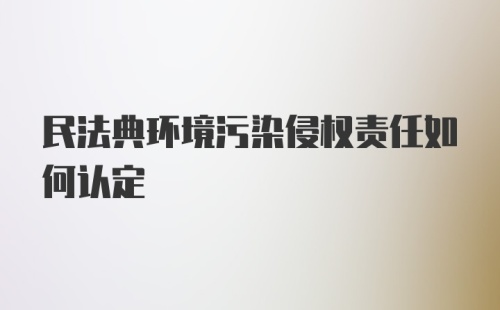 民法典环境污染侵权责任如何认定