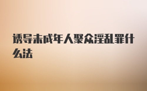 诱导未成年人聚众淫乱罪什么法