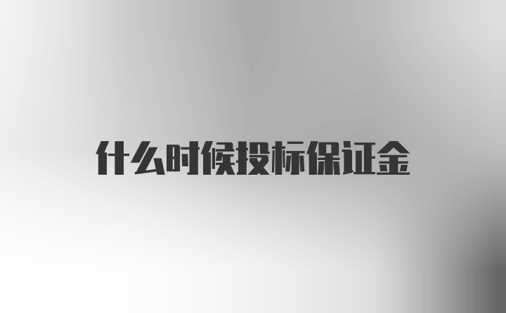 什么时候投标保证金