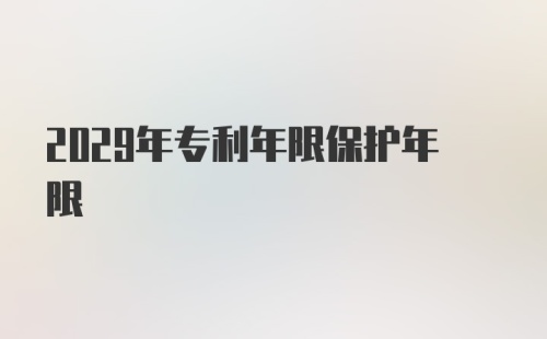 2029年专利年限保护年限