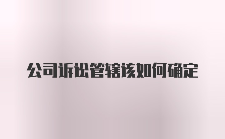 公司诉讼管辖该如何确定