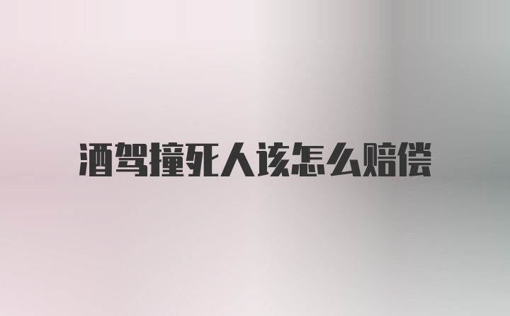 酒驾撞死人该怎么赔偿