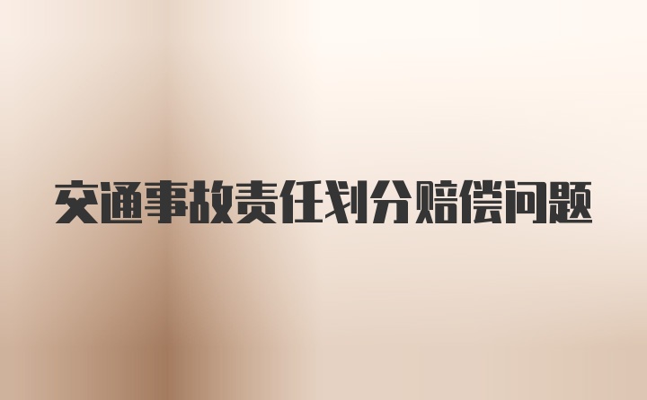 交通事故责任划分赔偿问题