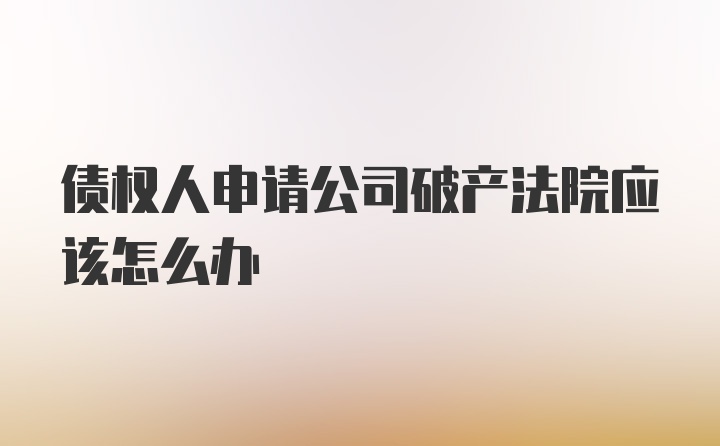 债权人申请公司破产法院应该怎么办