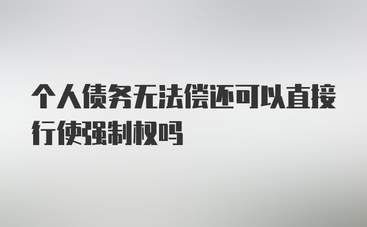 个人债务无法偿还可以直接行使强制权吗