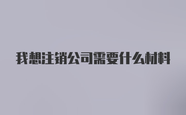 我想注销公司需要什么材料