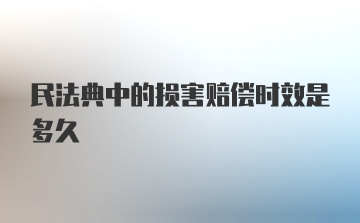 民法典中的损害赔偿时效是多久