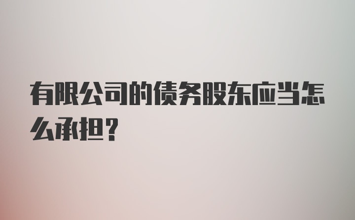 有限公司的债务股东应当怎么承担？