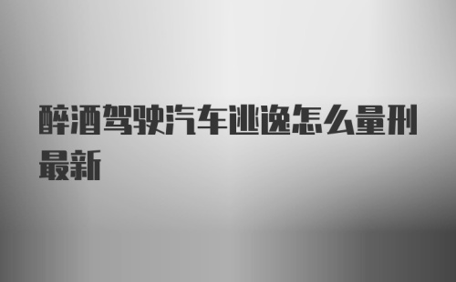 醉酒驾驶汽车逃逸怎么量刑最新