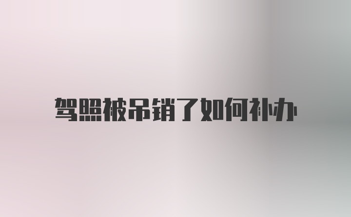 驾照被吊销了如何补办