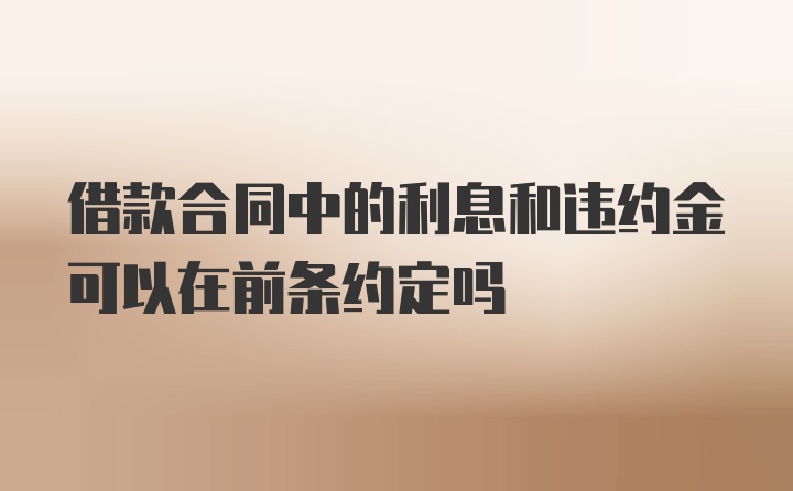 借款合同中的利息和违约金可以在前条约定吗