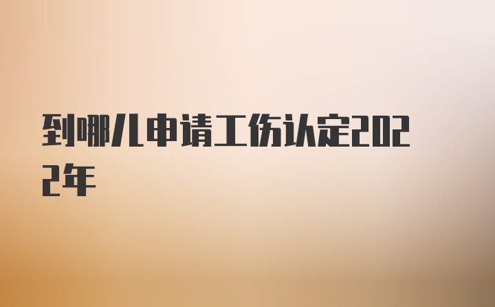 到哪儿申请工伤认定2022年