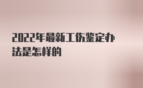 2022年最新工伤鉴定办法是怎样的