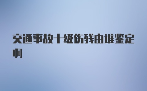 交通事故十级伤残由谁鉴定啊