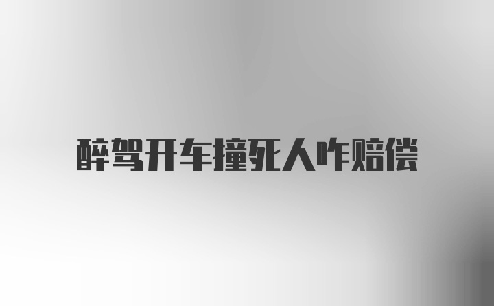 醉驾开车撞死人咋赔偿