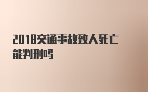 2018交通事故致人死亡能判刑吗