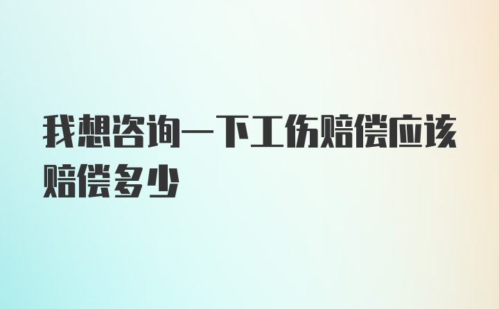 我想咨询一下工伤赔偿应该赔偿多少