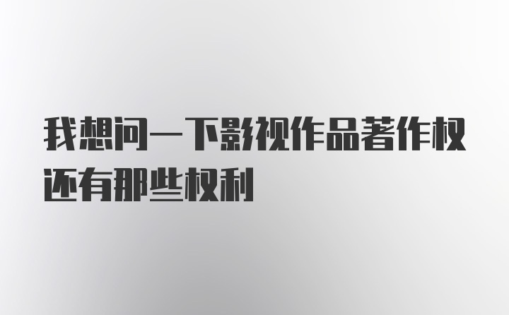 我想问一下影视作品著作权还有那些权利