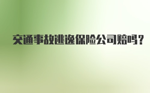 交通事故逃逸保险公司赔吗？