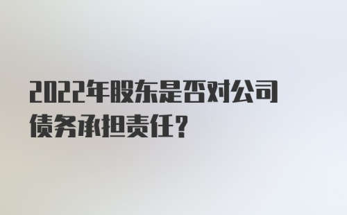 2022年股东是否对公司债务承担责任？