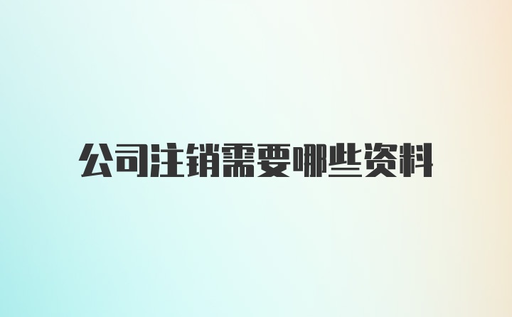 公司注销需要哪些资料