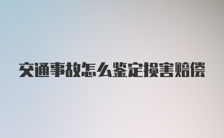 交通事故怎么鉴定损害赔偿