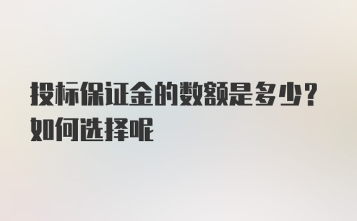 投标保证金的数额是多少？如何选择呢