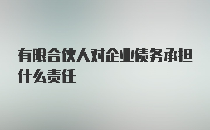 有限合伙人对企业债务承担什么责任