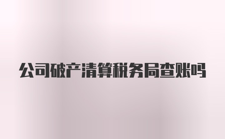 公司破产清算税务局查账吗