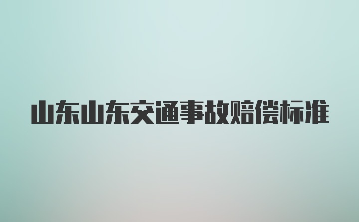 山东山东交通事故赔偿标准