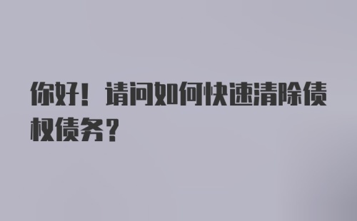 你好！请问如何快速清除债权债务？