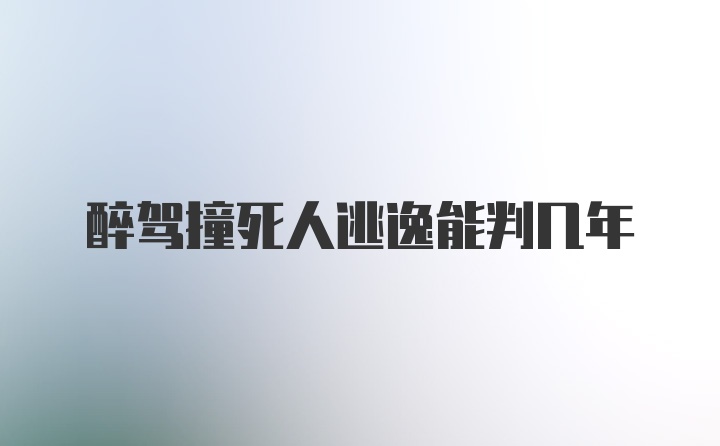 醉驾撞死人逃逸能判几年