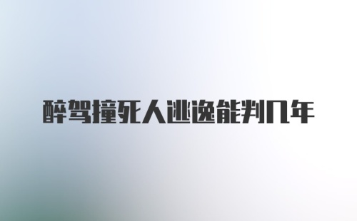 醉驾撞死人逃逸能判几年