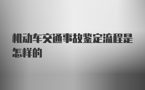 机动车交通事故鉴定流程是怎样的