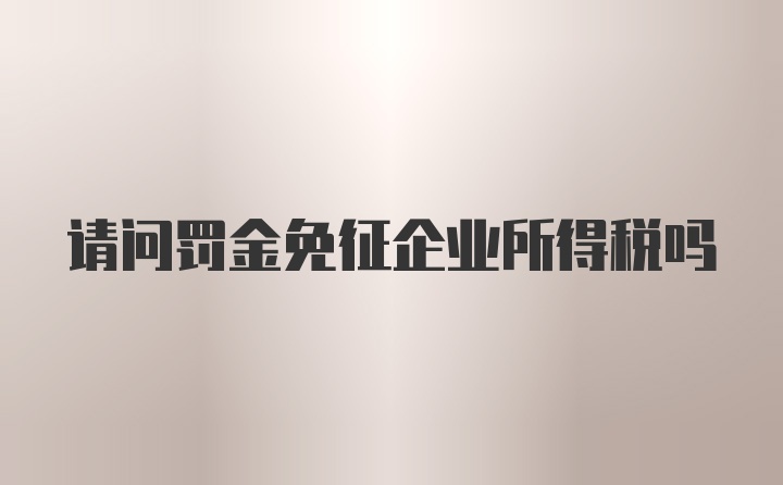 请问罚金免征企业所得税吗