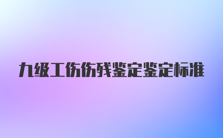 九级工伤伤残鉴定鉴定标准