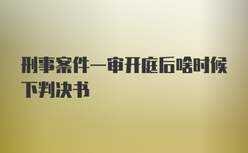 刑事案件一审开庭后啥时候下判决书