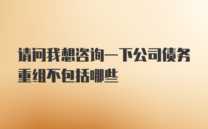 请问我想咨询一下公司债务重组不包括哪些