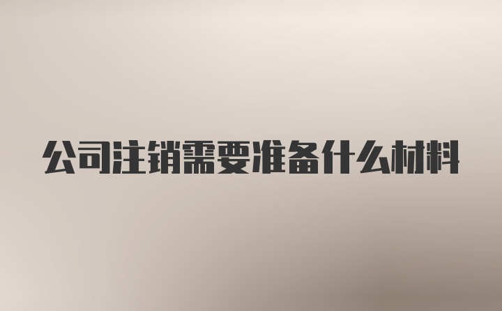 公司注销需要准备什么材料